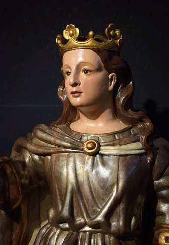  "Vergine Incoronata"  scultura lignea policroma e argentata